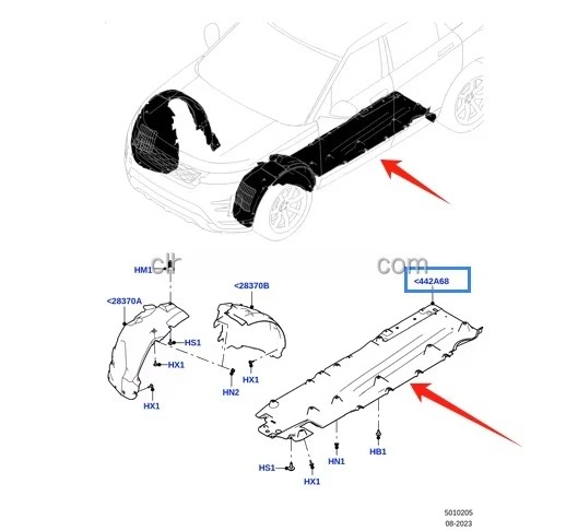 For Range Rover Evoque 2020- L551 Front Under Body Shield Skid Plate LR179402 LR114170 LR179403 LR114171 Under Tray